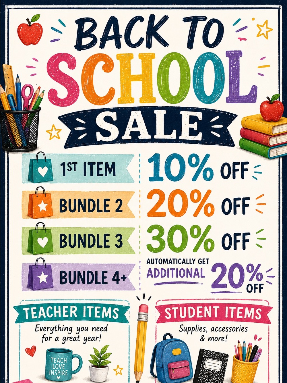 ๐๐ Back to School Sale for teachers and students ๐๐ - Picture 1 of 1